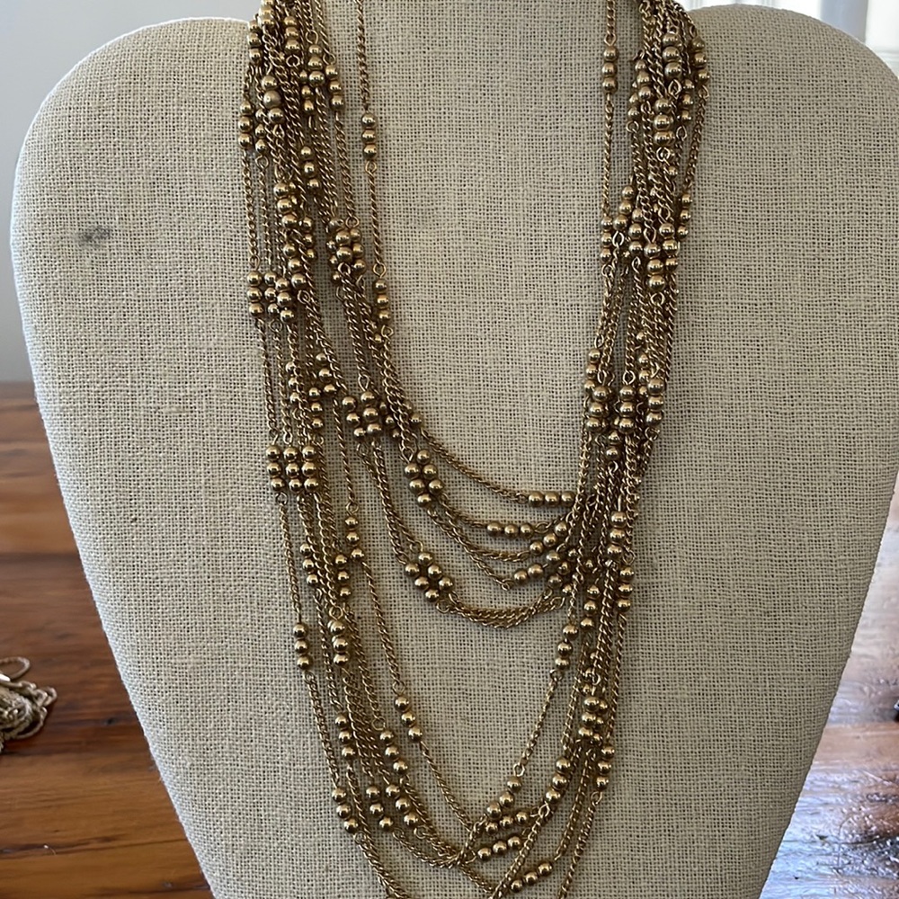 Multi chain beaded necklace